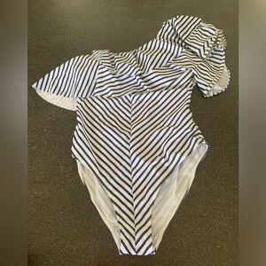 Stripe one piece bathing suit